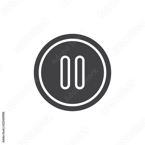 Pause button vector icon. filled flat sign for mobile concept and web design. Media player control button simple solid icon. Symbol, logo illustration. Pixel perfect vector graphics