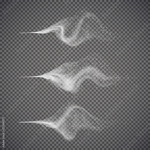 Water spray, white smoke on transparent background. Graphic concept for your design