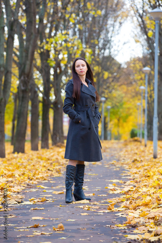 Attractive woman in autumn Park