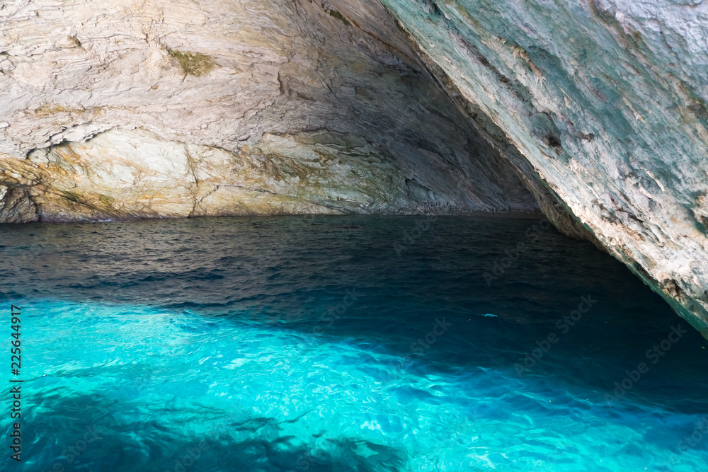 Blue ocean cave landscape