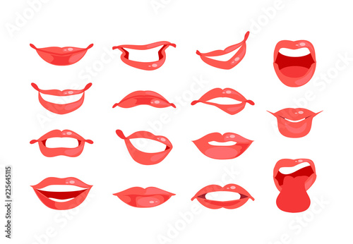 Female lips set vector