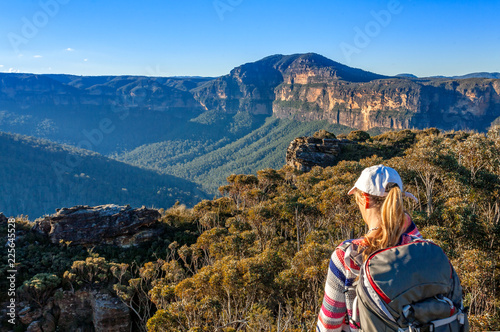 Scenic views to Mount Banks Blue Mountains Australia photo