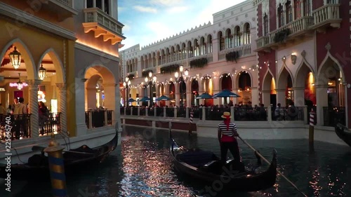 Venetian Nacelle leaving port in a Las Vegas hotel.