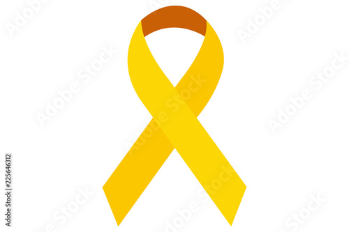 Lazo amarillo por el cáncer en los niños. 