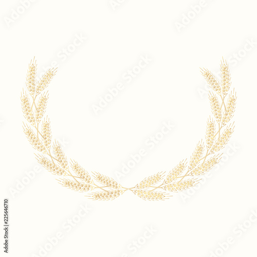 Golden winner laurel wreath for beer label design. Award frame. Vector isolated.