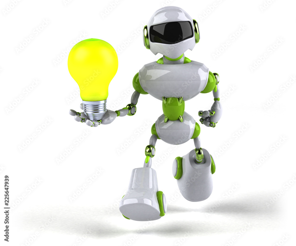 Naklejka premium Green robot - 3D Illustration