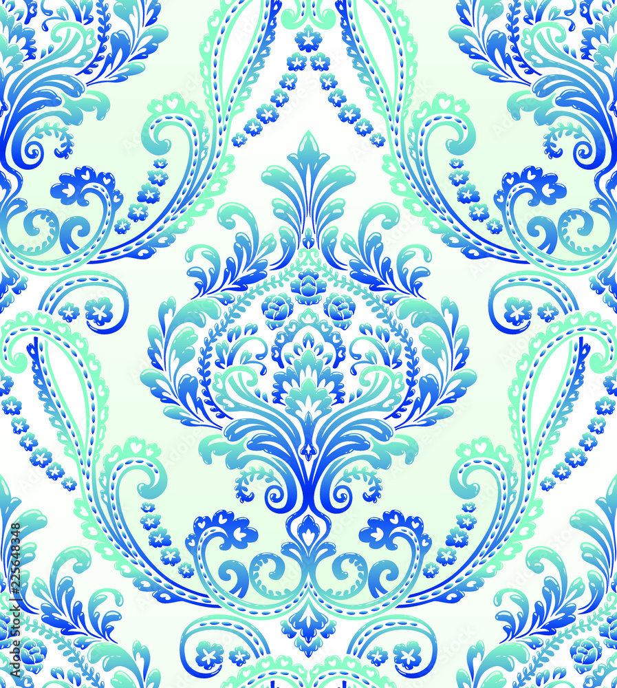 Fototapeta premium Vector Classic Damask Seamless Pattern 