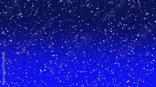 Ultra HD 4K animation of Christmas falling snow on a blue background.