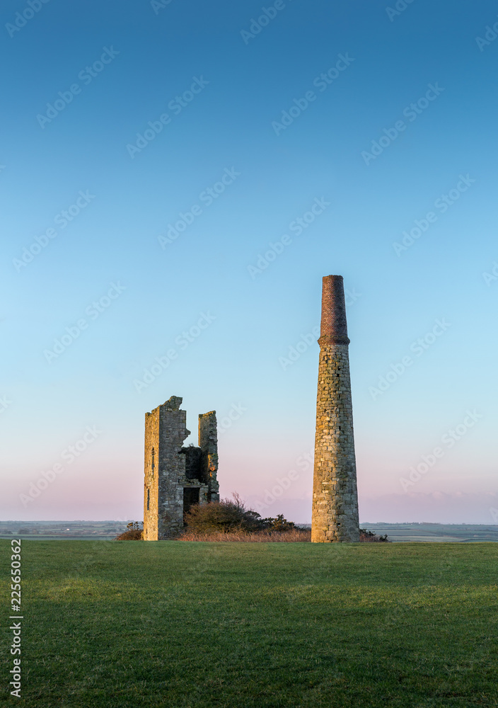 Morning Glow over Cornish Engine House, St Austell