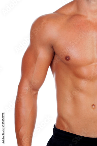 Attractive male body showing his muscles