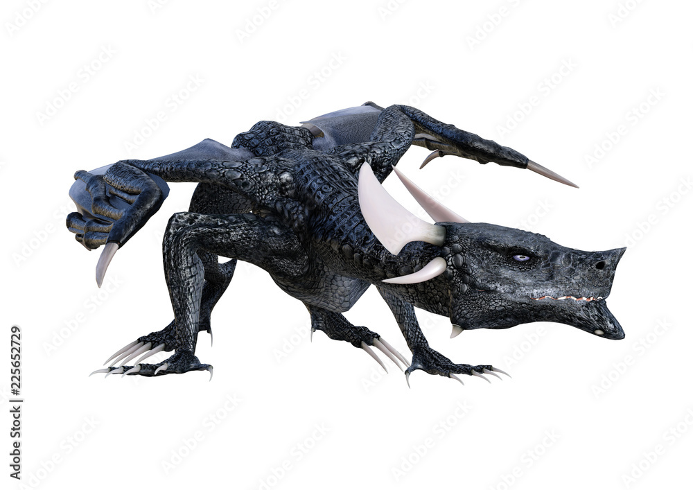 Fototapeta premium 3D renderowania Bajkowy smok na białym tle