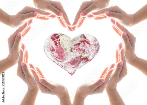 World heart health day, blood, organ donor concept with collaborative heart-shape hands
