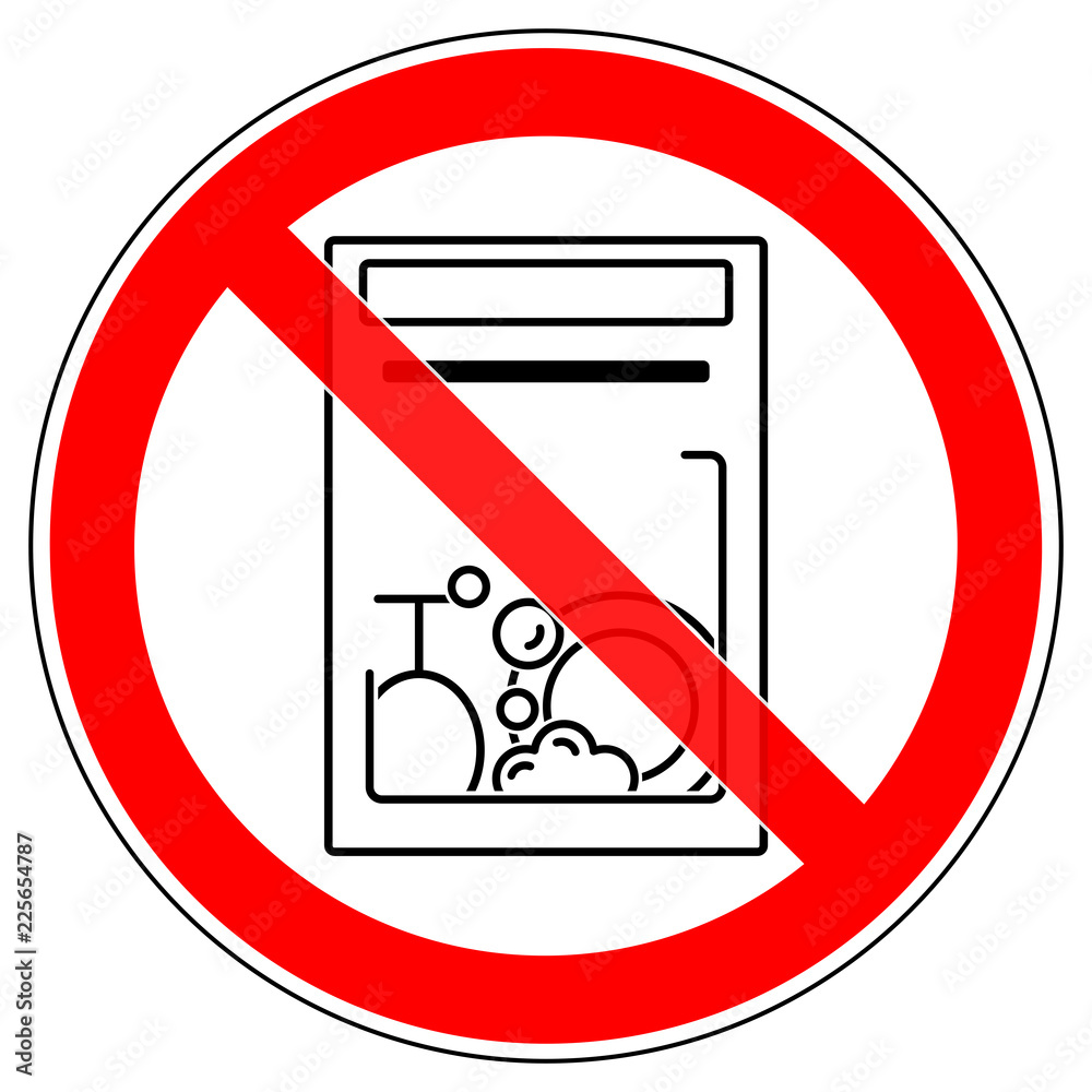 srr467 SignRoundRed german Verbotszeichen Geschirrspülmaschine