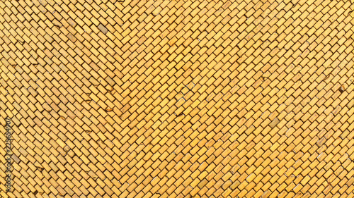 Konstfotografi Aerial. Yellow paving stone road work texture.