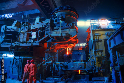 Scene of steelmaking workshop
