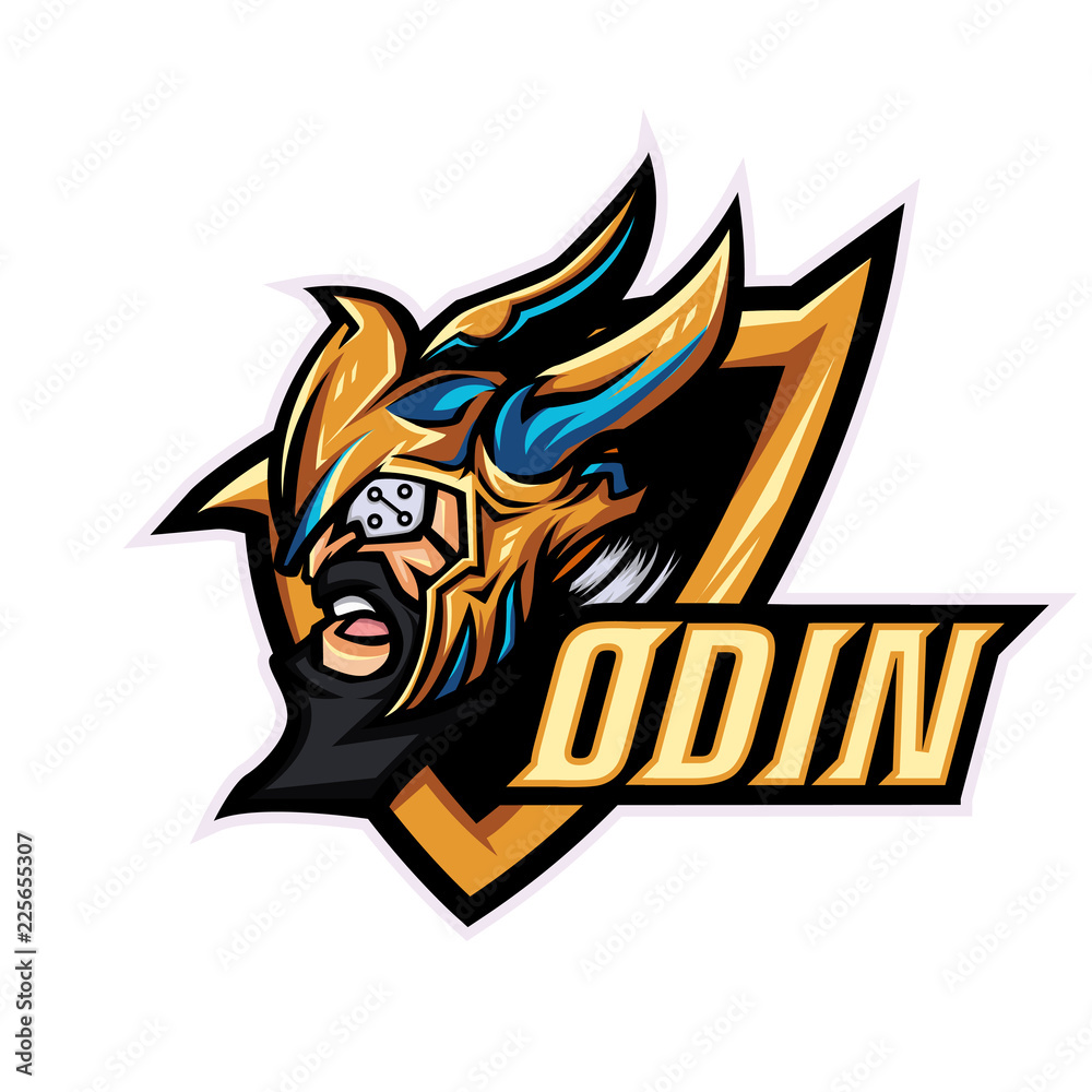 God Odin mascot logo template for sport, game crew, company logo, college team logo