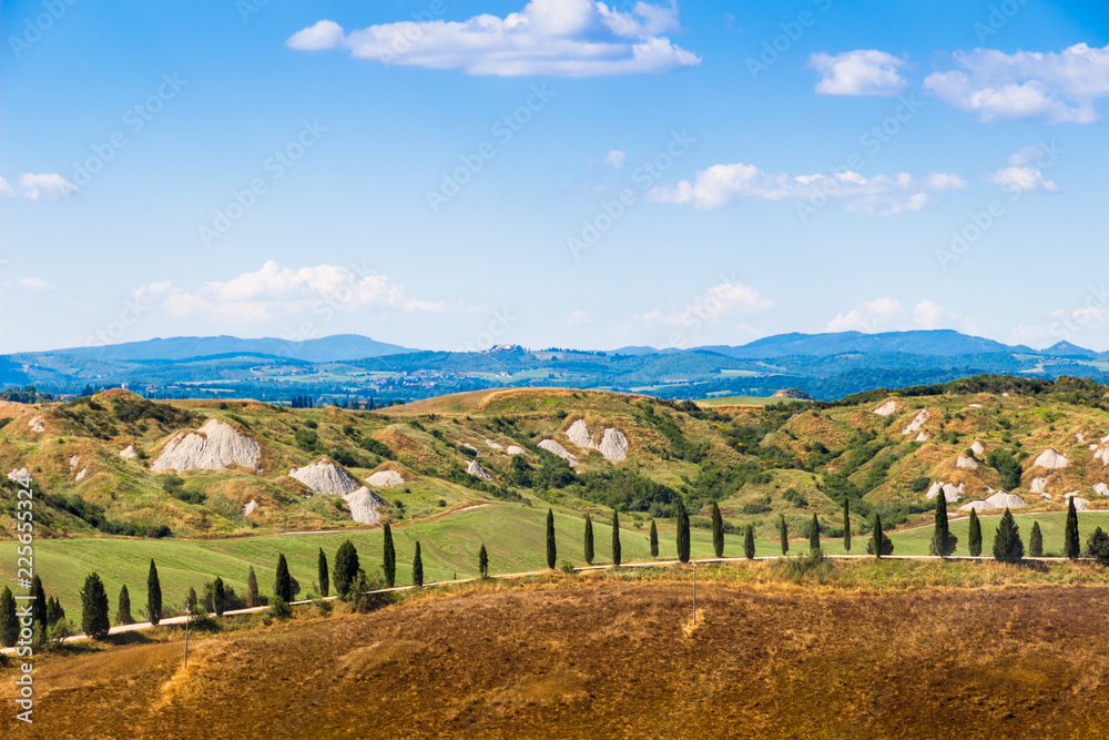 Fototapeta premium Summer view of Crete Senesi in Tuscany, Italy