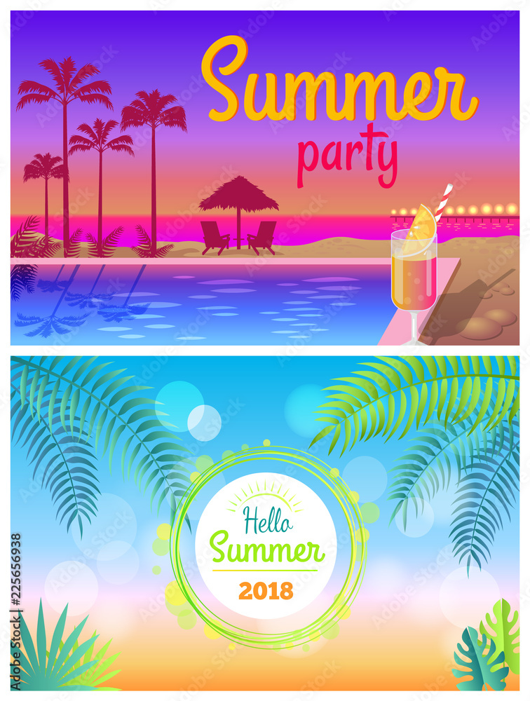 Hello Summer Party 2018 Posters Summertime at Pool