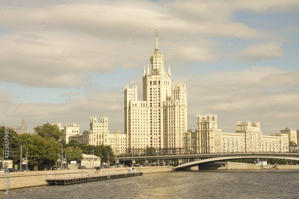 Architecture in Empire style. Building of the skyscraper Architecture in Empire style. Building of the skyscraper