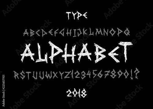 Horror font. Halloween type face. Vector typography illustration. Alphabet design for logo, lettering and prints.