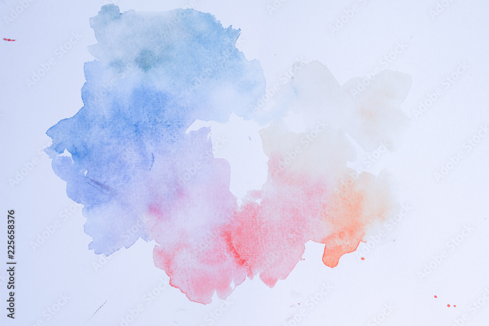 Rainbow colors watercolor on white background