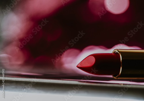 valentines day background. Red lipstick