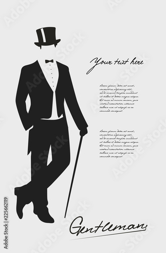 Silhouette of a gentleman in a tuxedo.