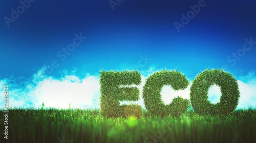 ECO sign on green field
