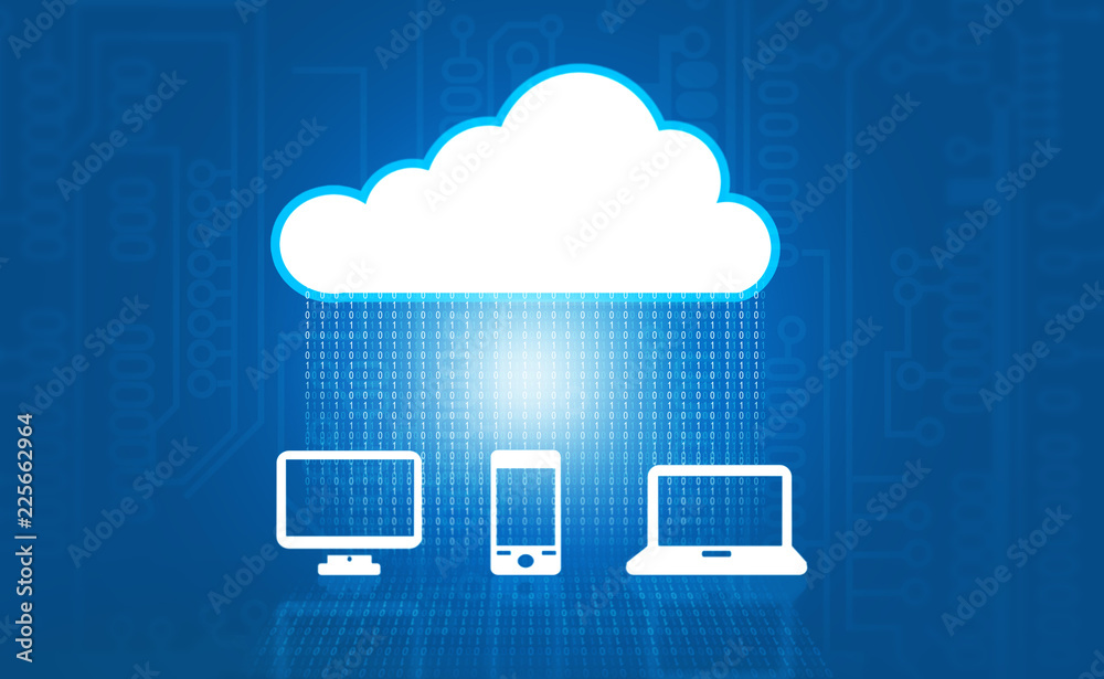 cloud computing concept . Digital illustration cloud computing concept . Digital illustration
