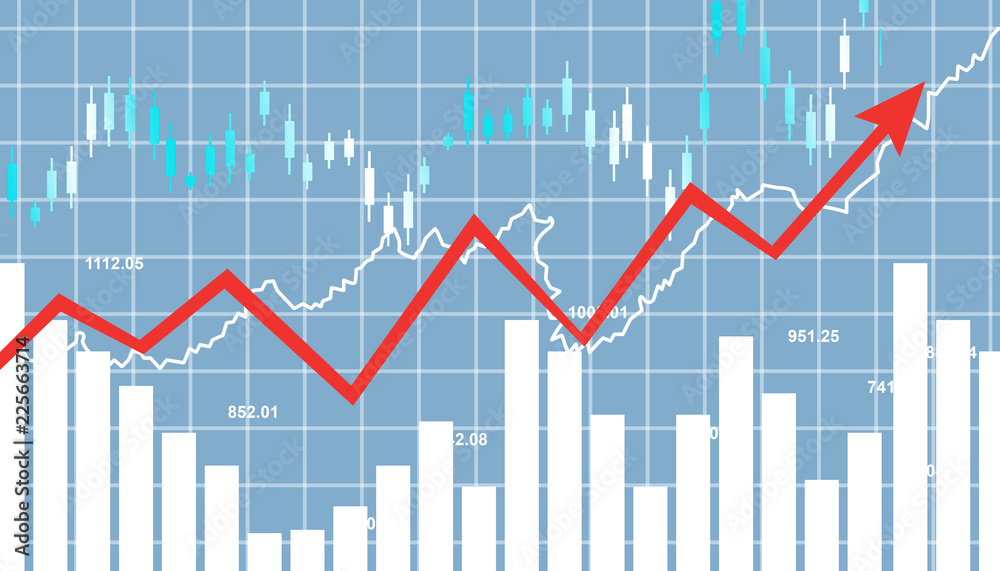 Financial stock market graph. Digital illustration. Financial stock market graph. Digital illustration.