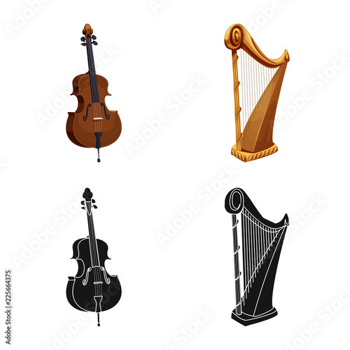Vector design of music and tune sign. Set of music and tool stock symbol for web.