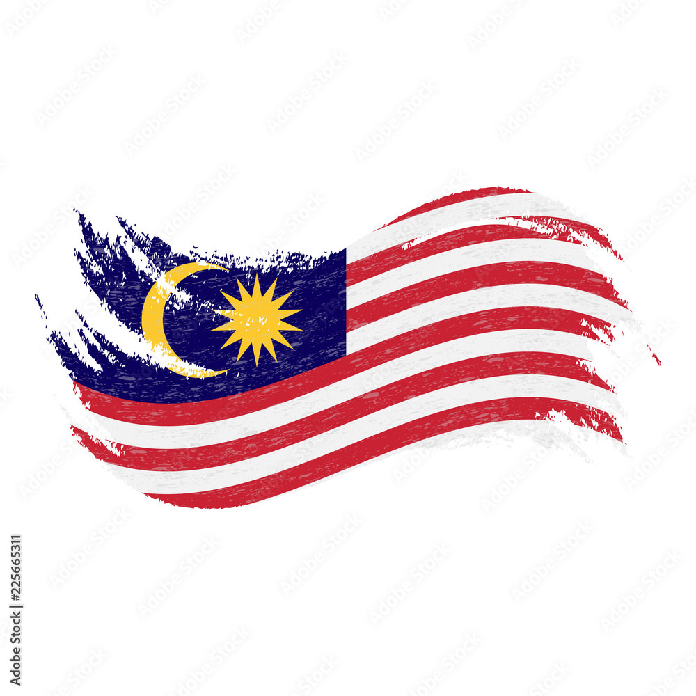 National Flag Of Malaysia, Designed Using Brush Strokes,Isolated On A White Background. Vector Illustration. Use For Brochures, Printed Materials, Logos, Independence Day. National Flag Of Malaysia, Designed Using Brush Strokes,Isolated On A White Background. Vector Illustration. Use For Brochures, Printed Materials, Logos, Independence Day.