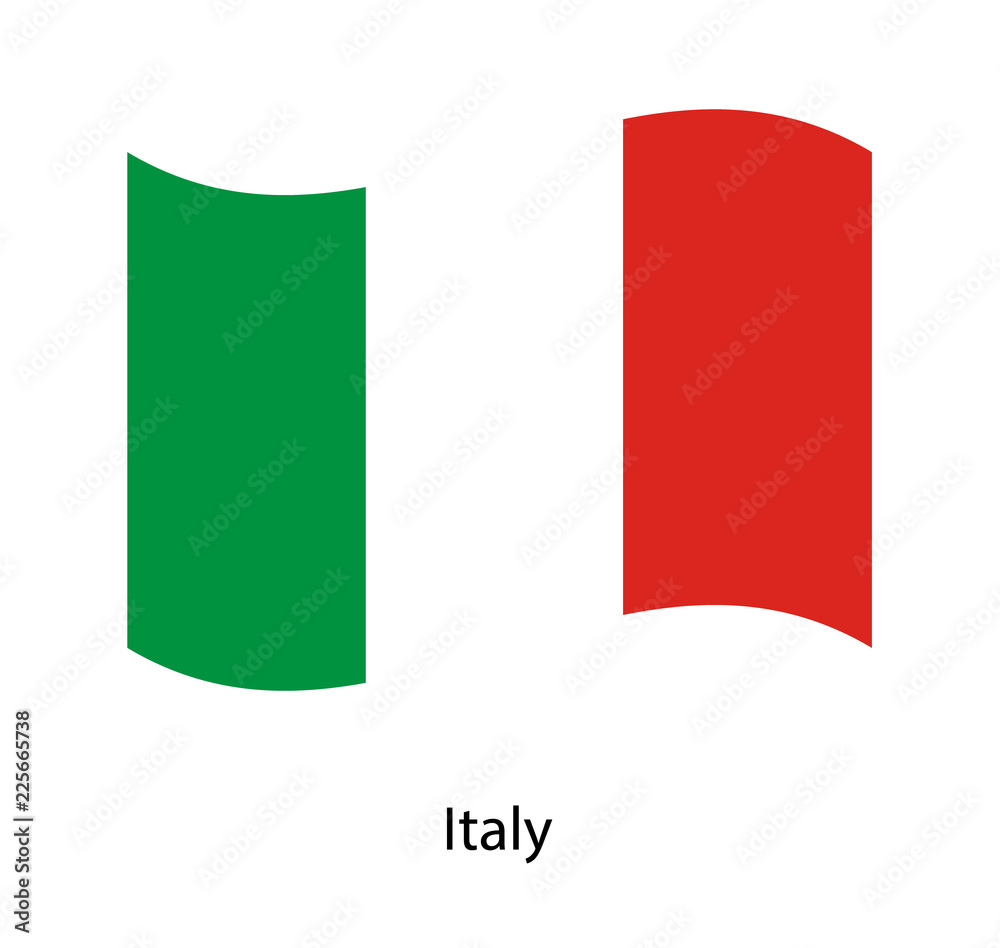 Italy flag green, white and red vertical stripes .