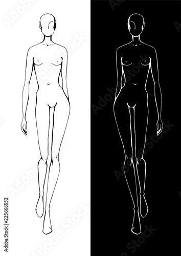 silhouette of naked woman black and white