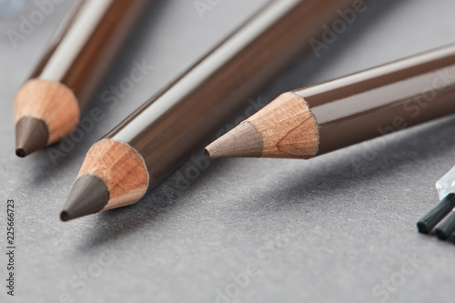 Three colors of eyebrow pencils