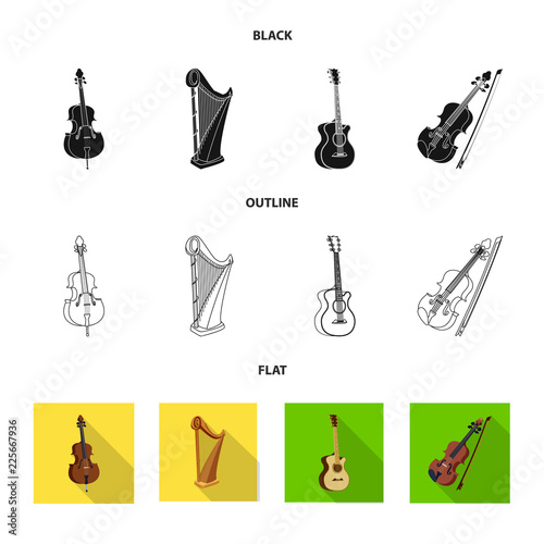 Isolated object of music and tune sign. Set of music and tool stock vector illustration.