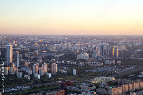 Panorama of Moscow from a height. Sunset. © iravi