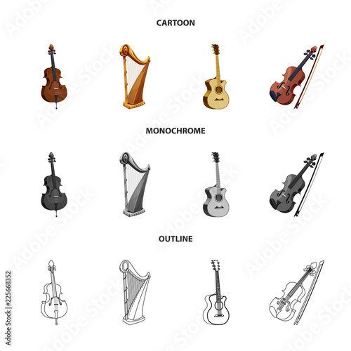 Vector illustration of music and tune symbol. Collection of music and tool stock symbol for web.