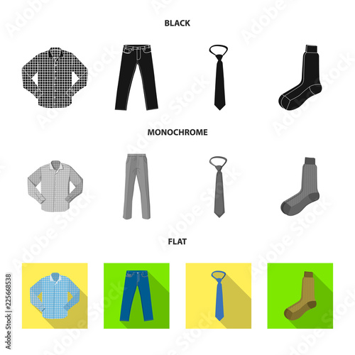 Vector design of man and clothing sign. Set of man and wear vector icon for stock.