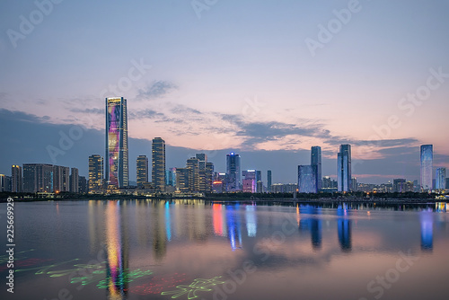 Shenzhen Houhai CBD Building Night Skyline