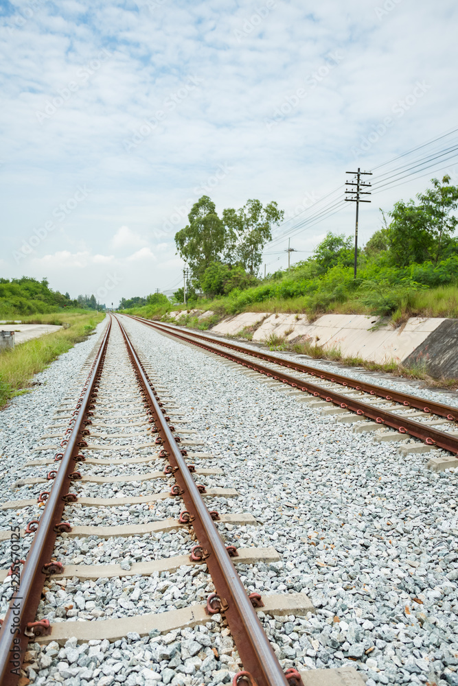 Along the railway in Chonburi province, Thailand