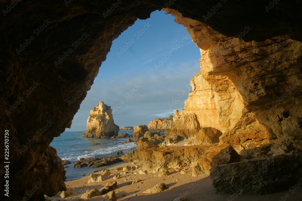 Algarve rocky coast line