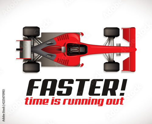 F1 - Formula one competition - racing car as running time concept 