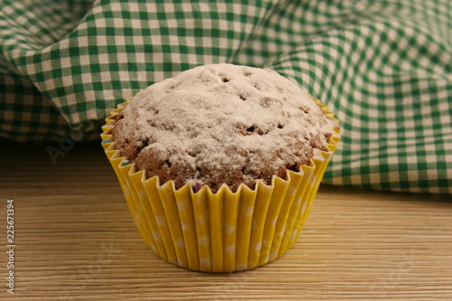 Chocolate muffin closeup