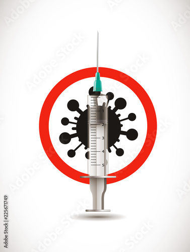 Vaccine concept - syringe with sign - poison or cure idea 