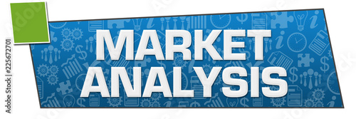 Market Analysis Blue Green Business Symbols Texture Horizontal 