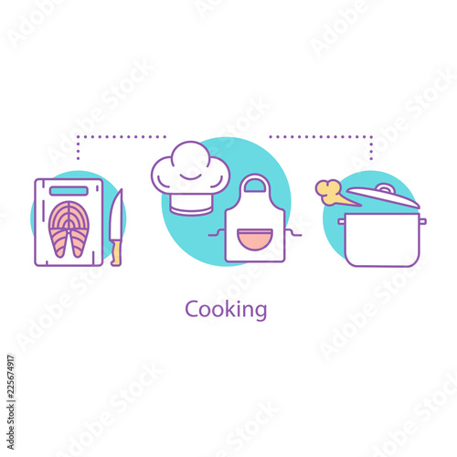 Cooking dinner concept icon