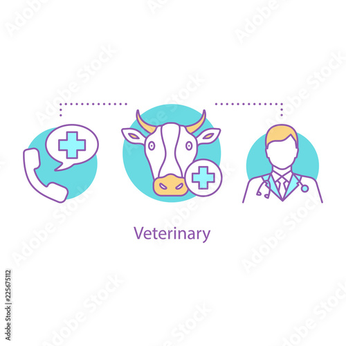 Livestock veterinary service concept icon