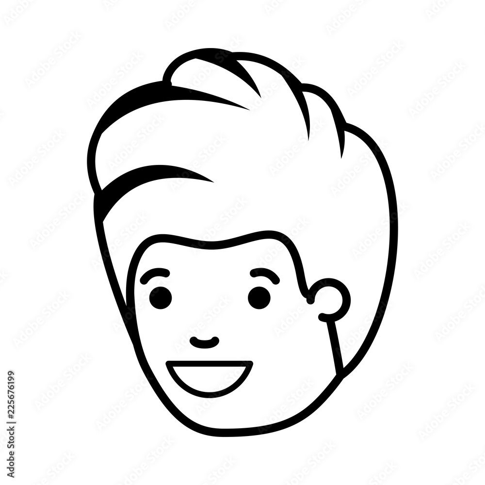 teenager boy head avatar character