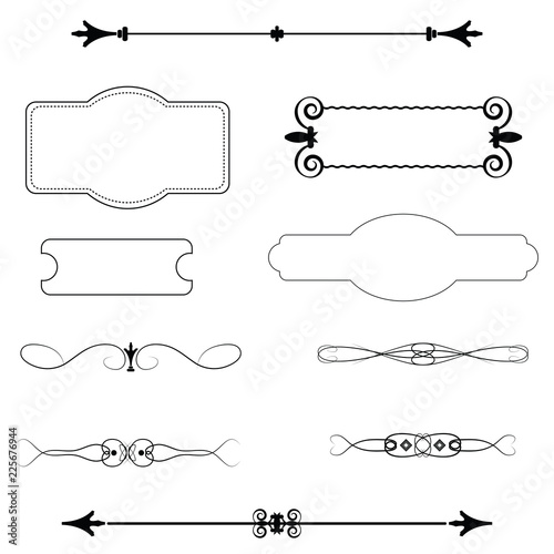   calligraphic vintage design elements set and page decorations